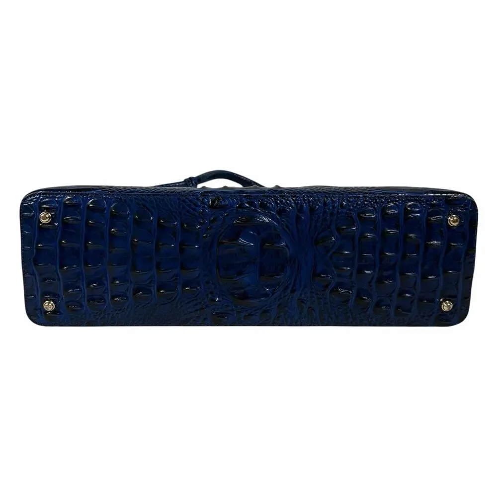 Brahmin Elaine Melbourne Leather Satchel Bag Sapphire Blue